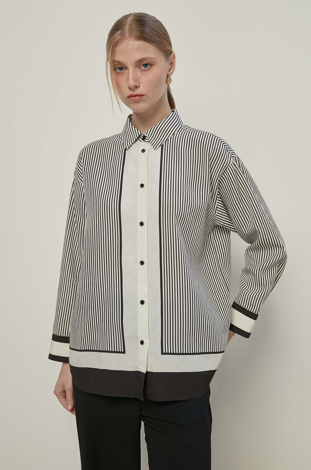 MULTI STRIPED BUTTON-UP SHIRT