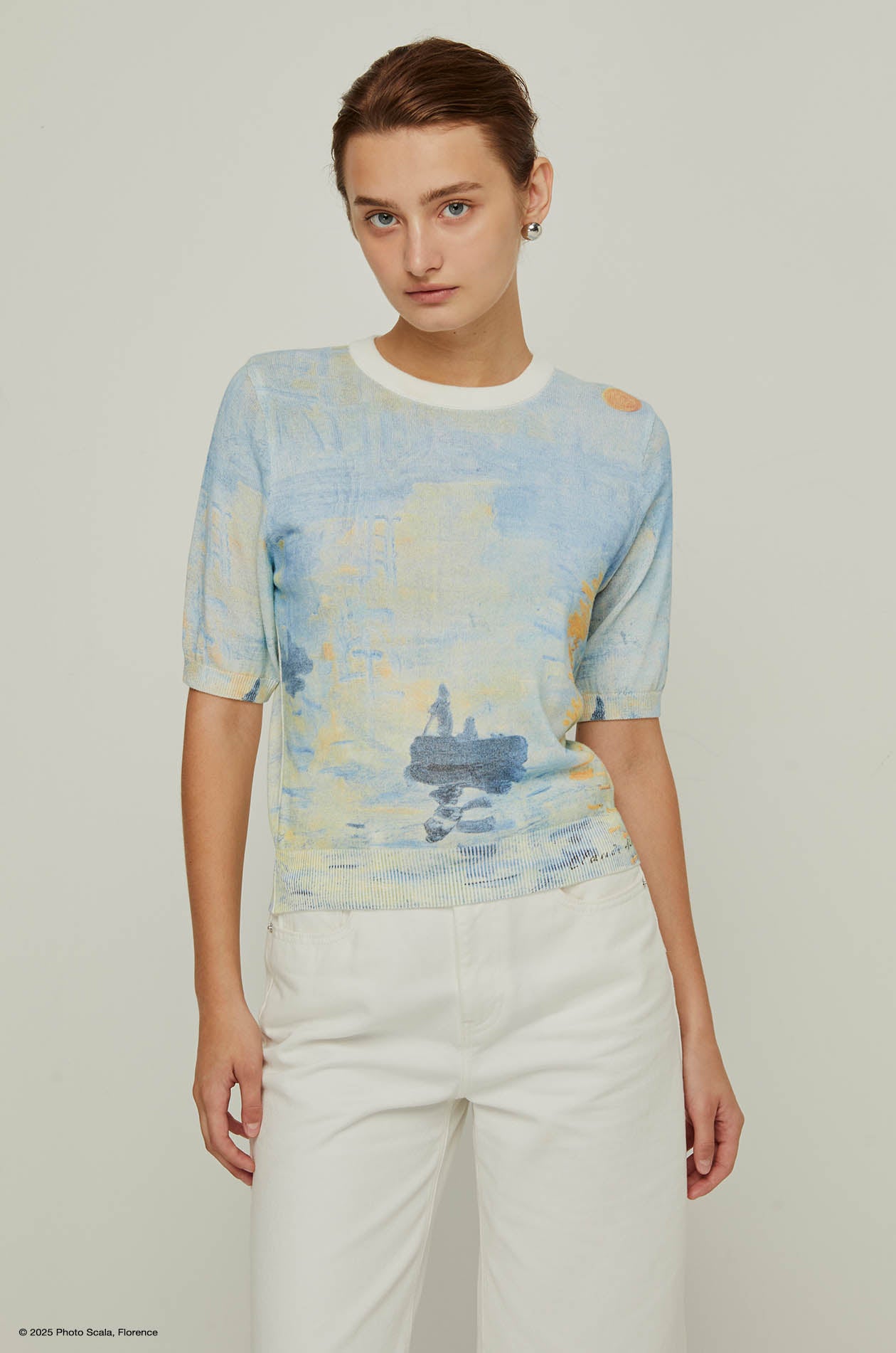 IMPRESSION AU SOLEIL LEVANT MONET KNITTED TOP