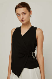 WRAP FRONT KNITTED TOP