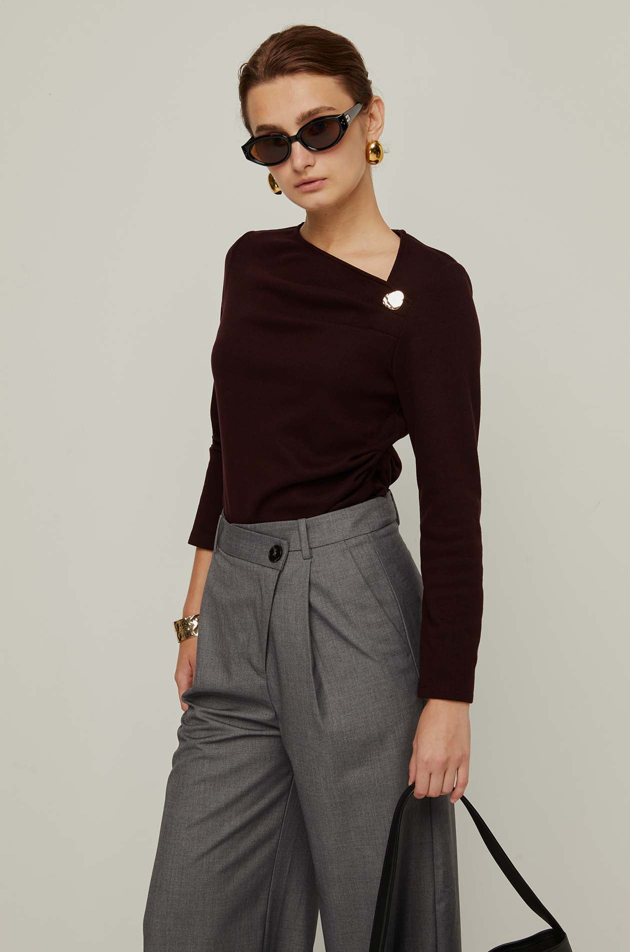 ASYMMETRIC LONG SLEEVE TOP