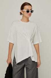 SHORT SLEEVE DRAPED TEE