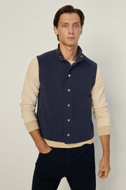 COTTON JERSEY SNAP-DOWN VEST