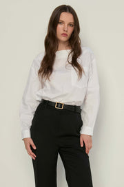 LONG SLEEVE POPLIN BLOUSE