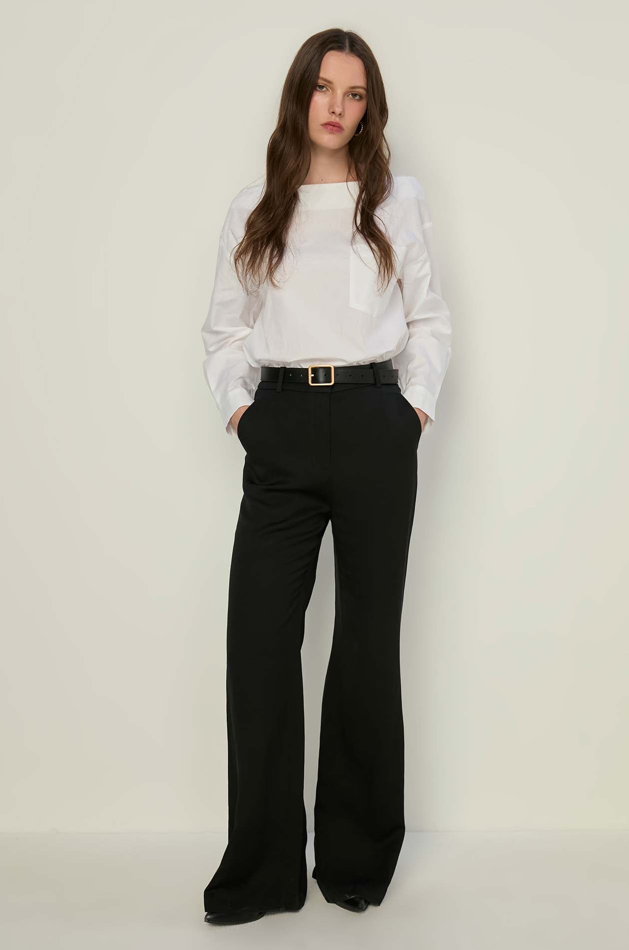 LONG SLEEVE POPLIN BLOUSE