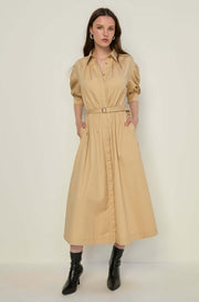 PUFF SLEEVE SHIRT DRESS