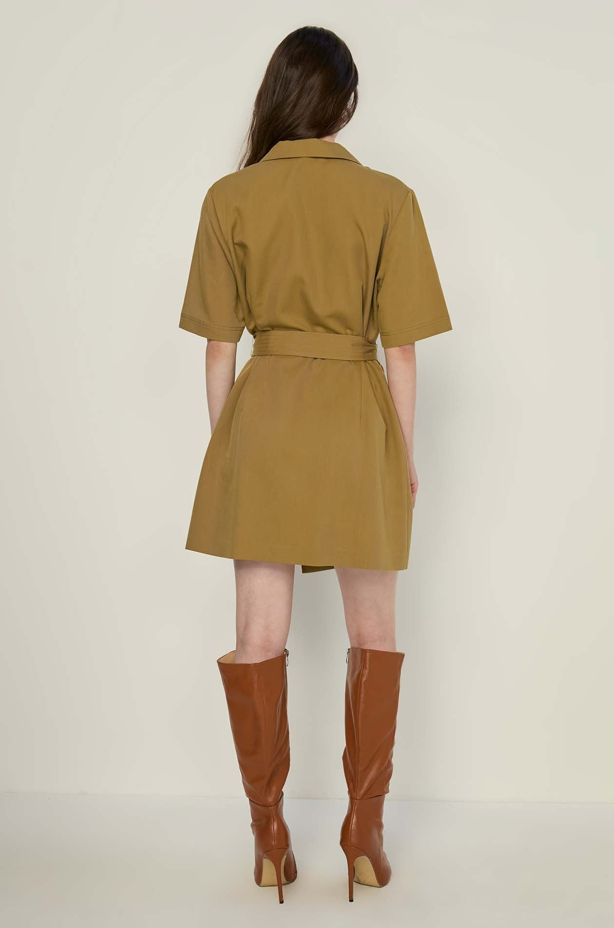 SHORT SLEEVES WRAP DRESS