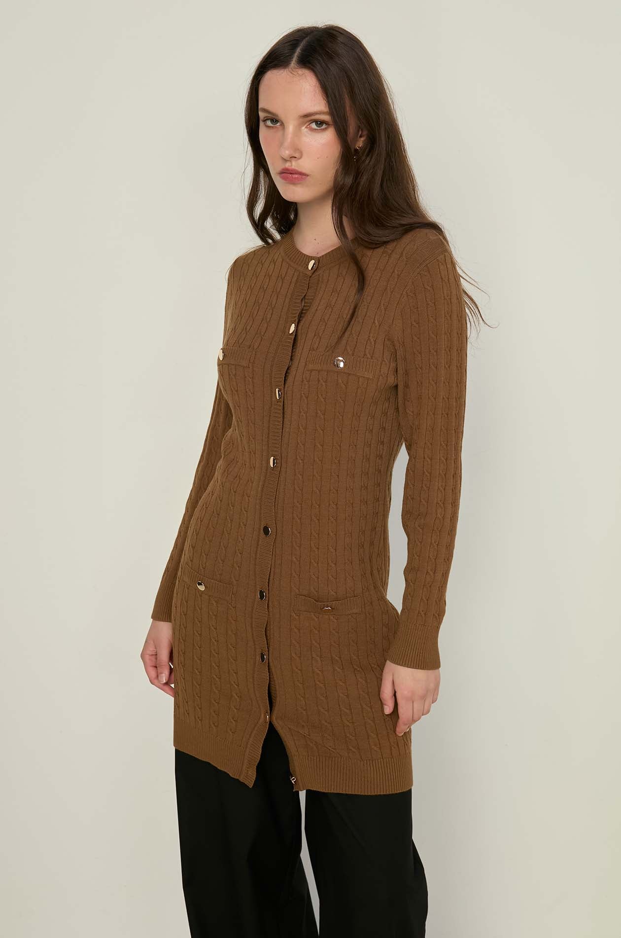 LONGLINE KNITTED CARDIGAN
