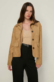 BUTTON-UP SUEDE JACKET