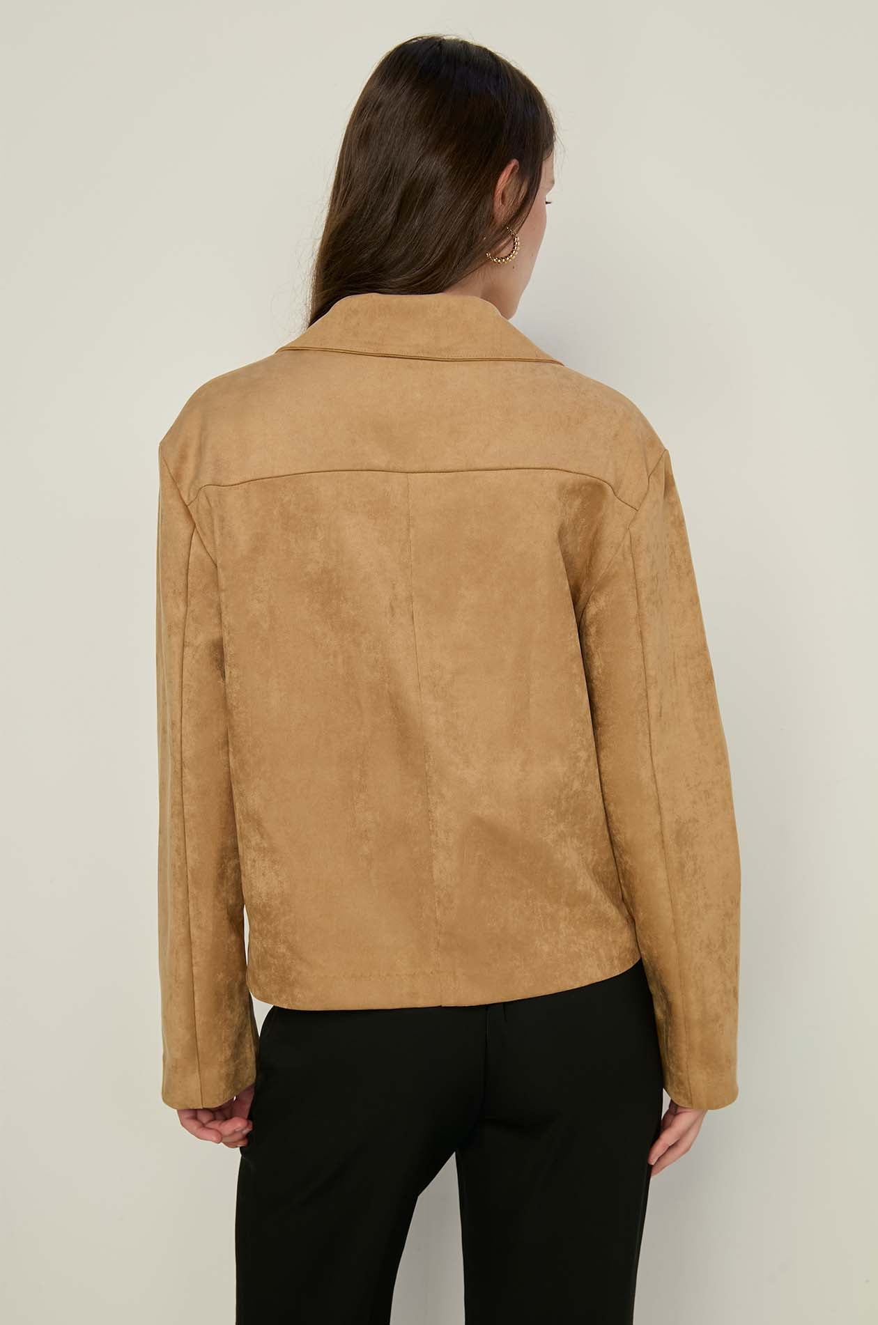 BUTTON-UP SUEDE JACKET