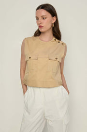 SLEEVELESS UTILITY TOP