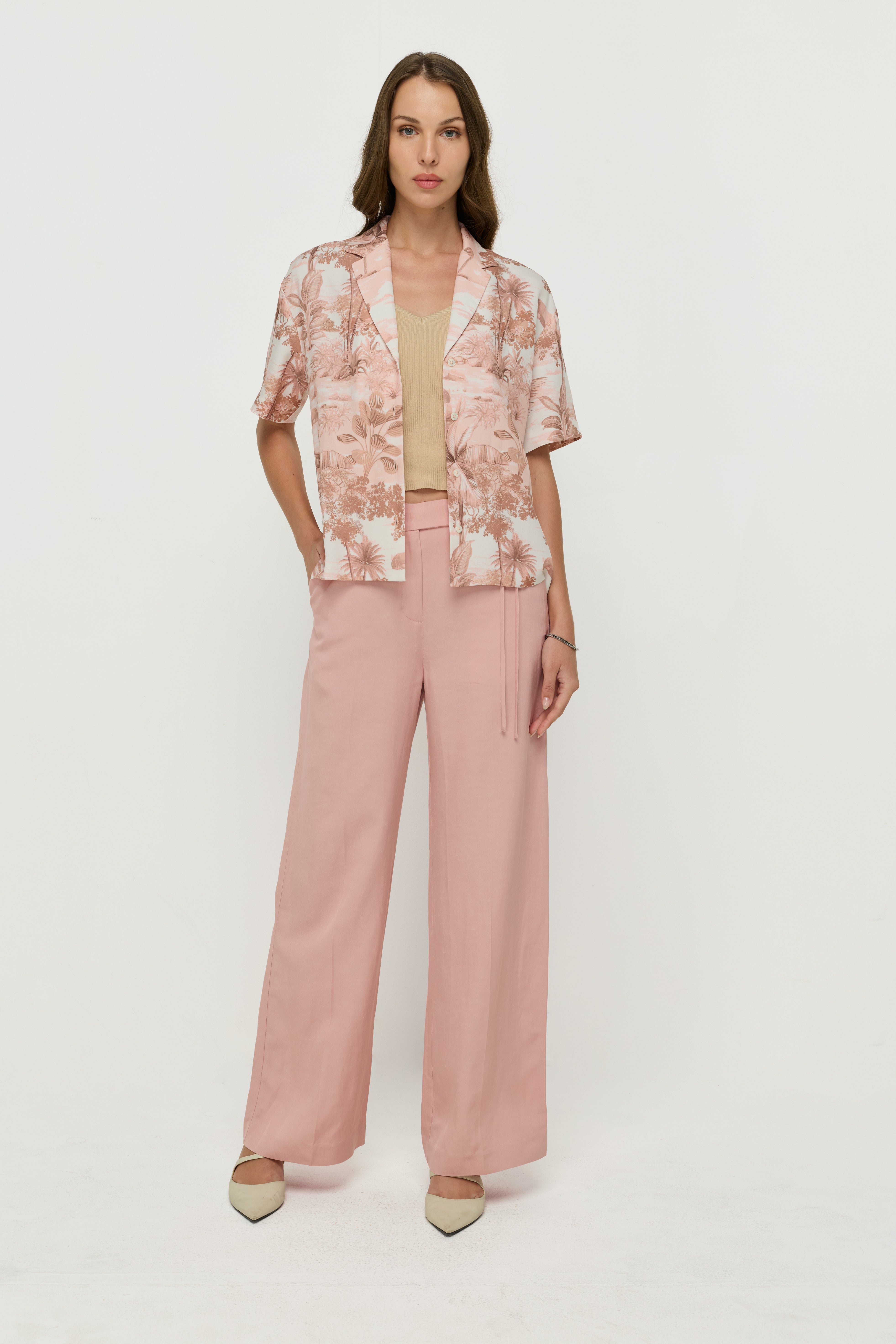 PRINTED HAWAII PINK SHIRTS