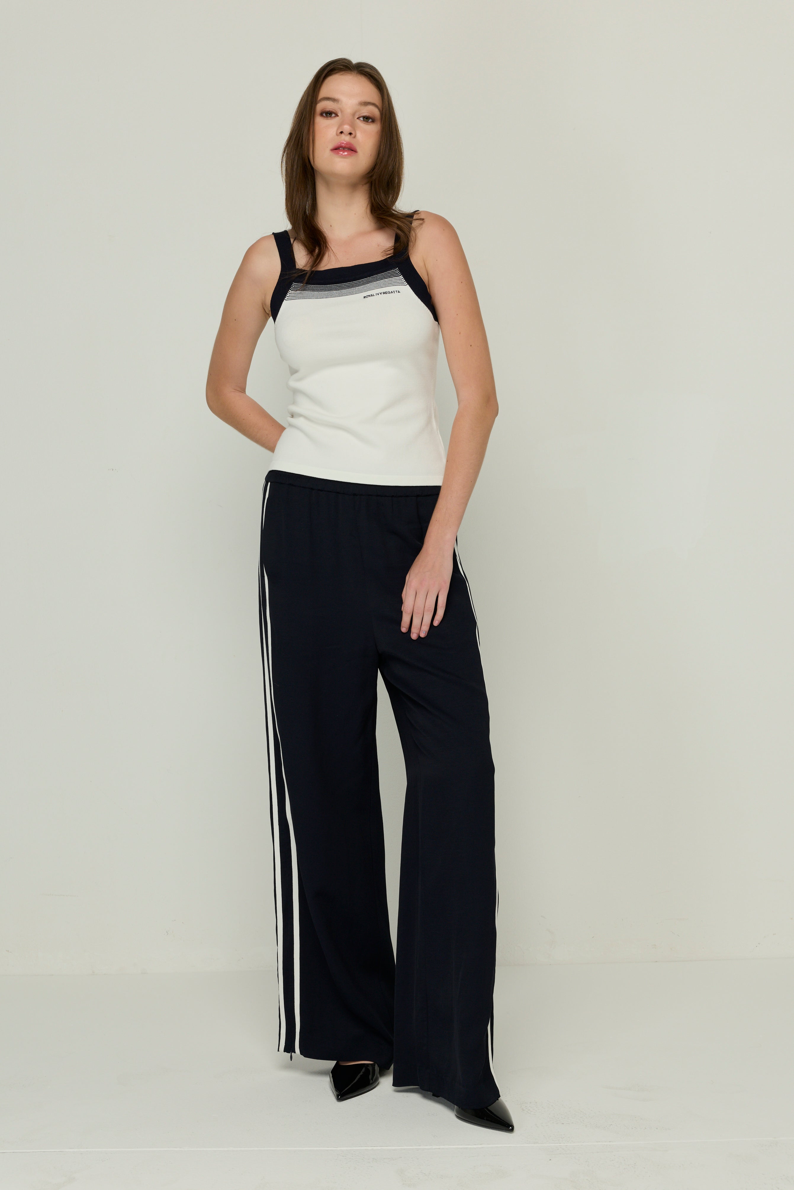 FLARED HEM SLIT PANTS