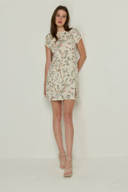 CHINESE STYLE PUFF SLEEVE SHORT DRESS