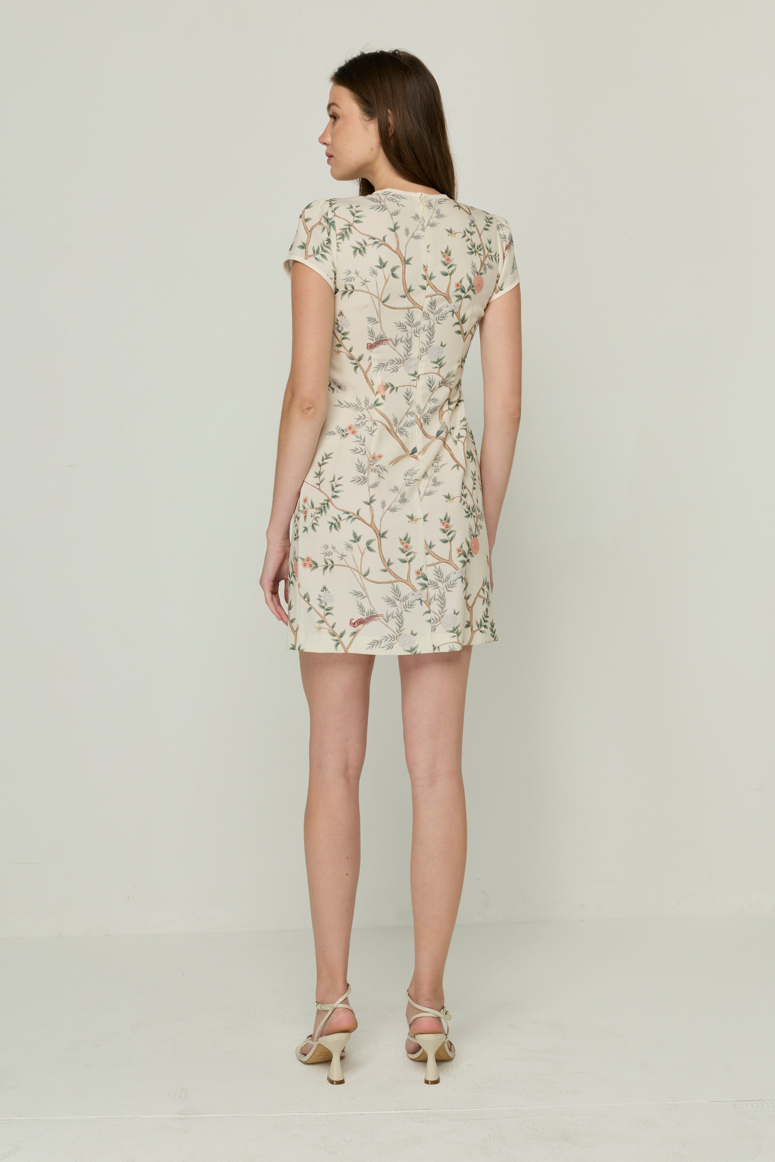 CHINESE STYLE PUFF SLEEVE SHORT DRESS