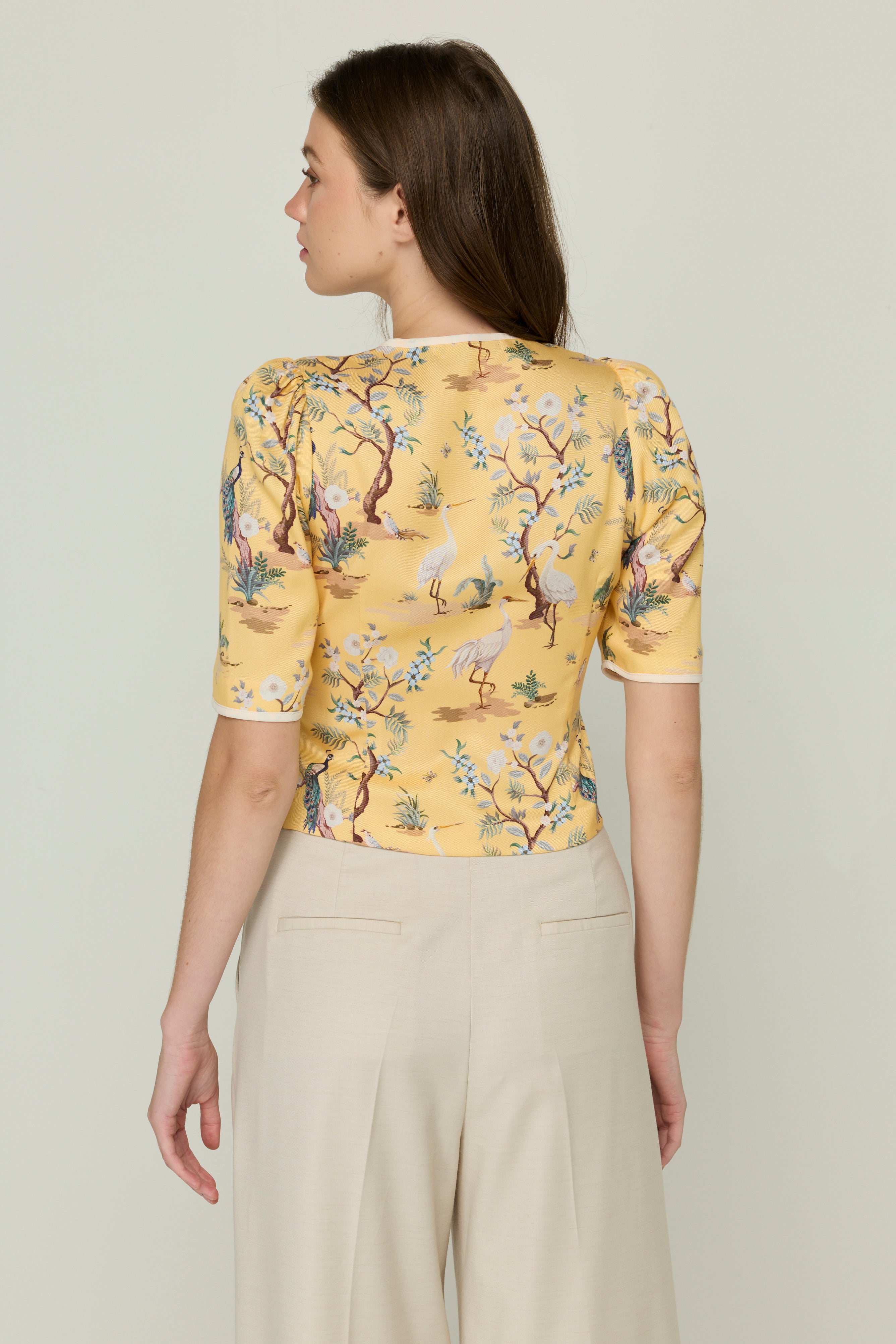 CHINESE STYLE CONTRAST PRINTED T SHIRT