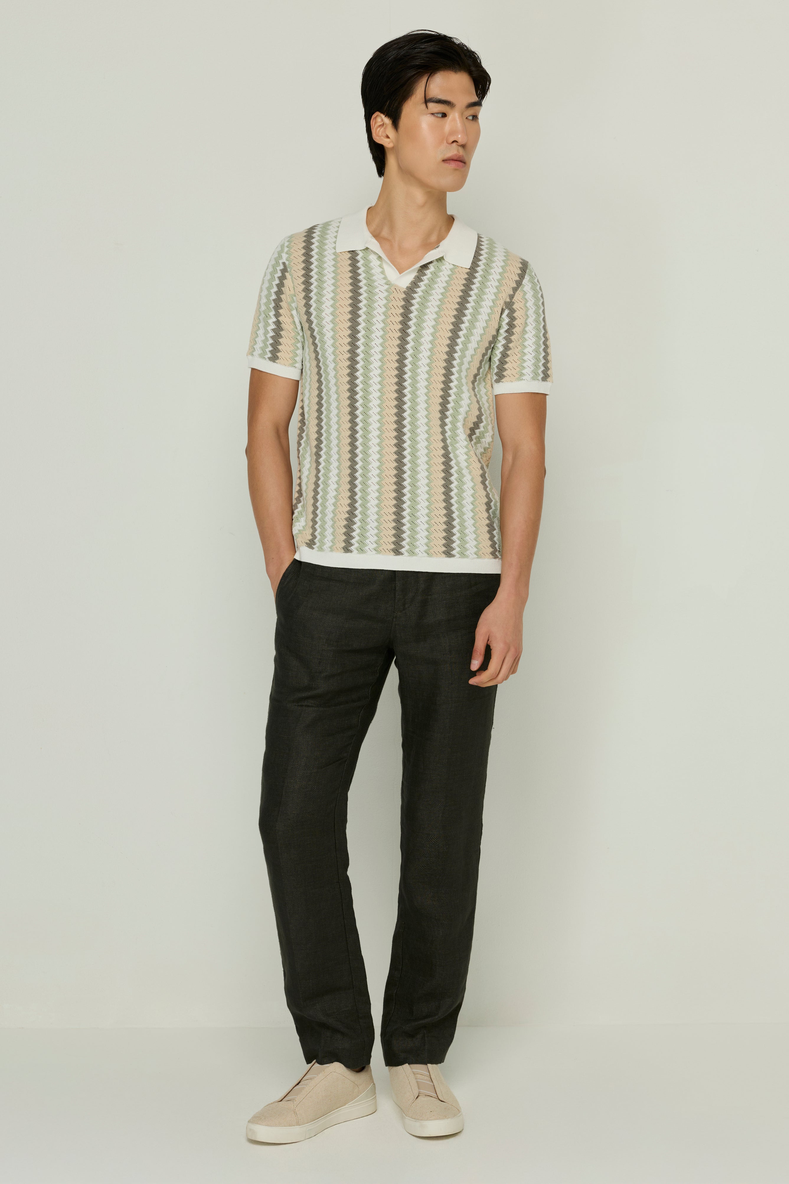 KNITWEAR OPEN COLLAR POLO SHIRT