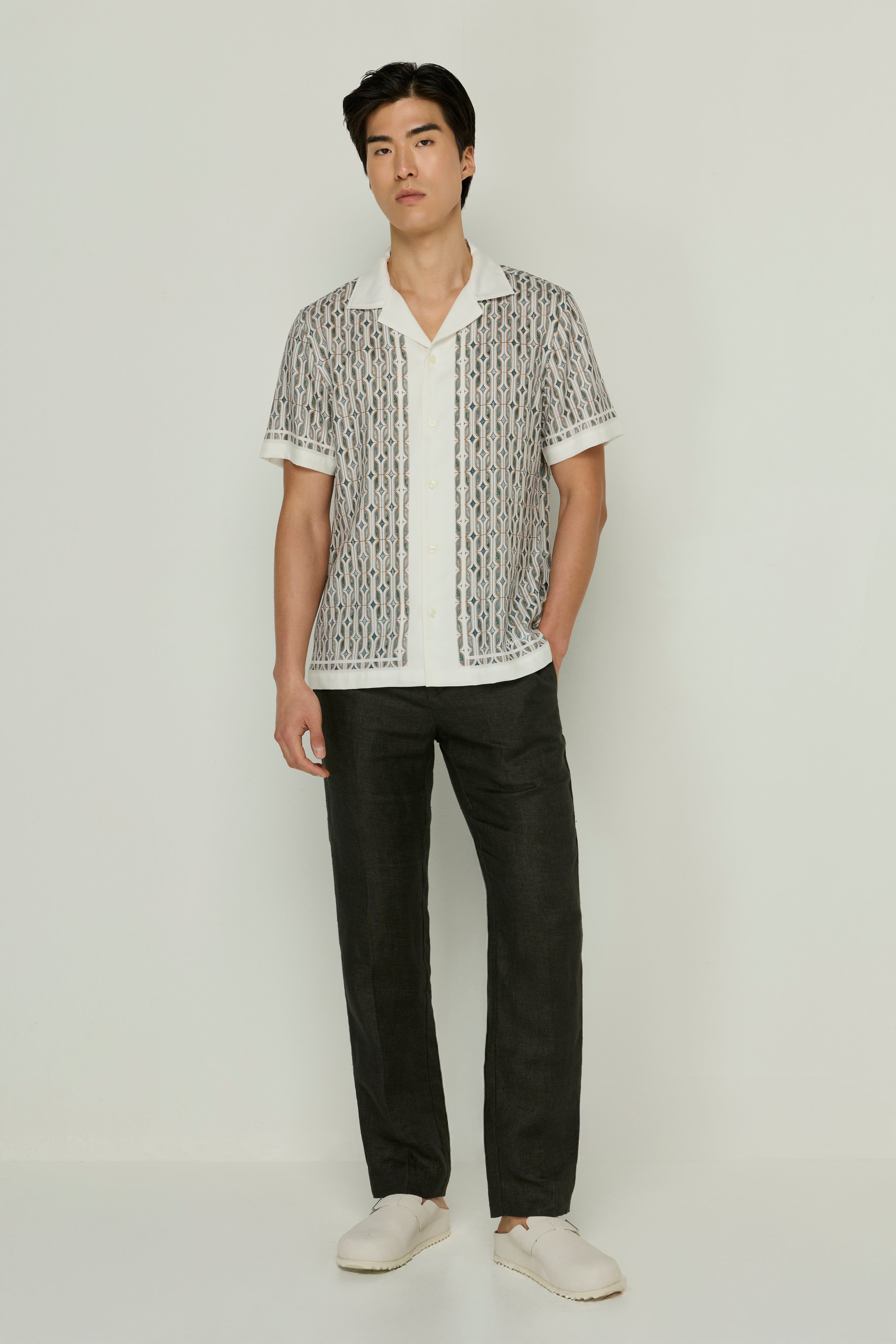 LINEN TENGEL PRINTINTG SHIRT