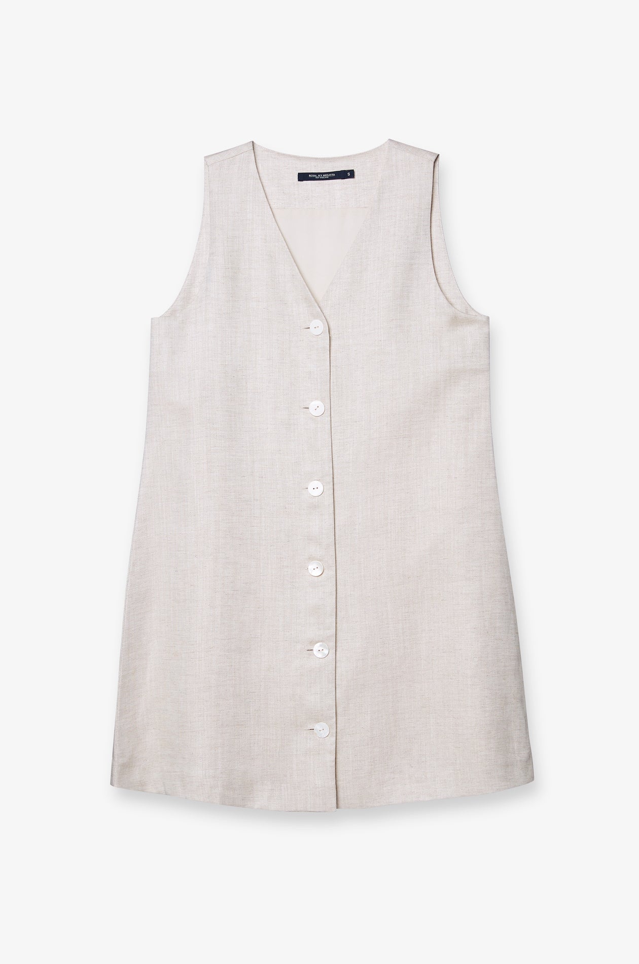 MINIMAL BUTTON-FRONT SLEEVELESS DRESS