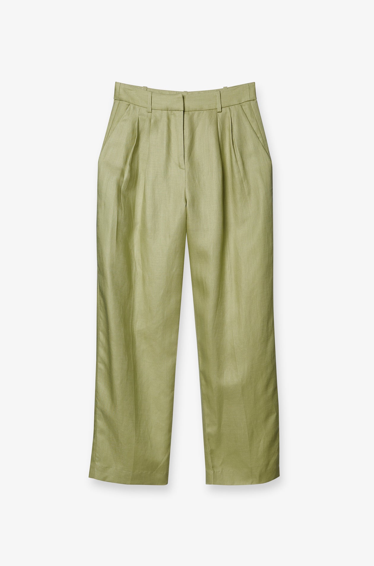 TAILORED PLEATED STRAIGHT-LEG TROUSERS