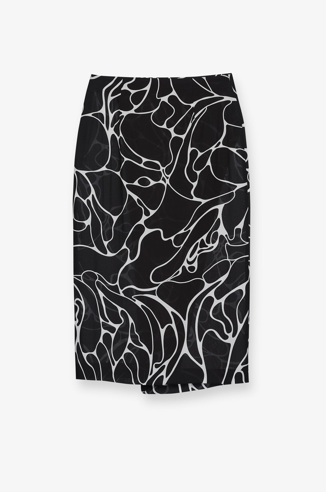 PRINT LONG SKIRT TIE SIDE WRAP SKIRT