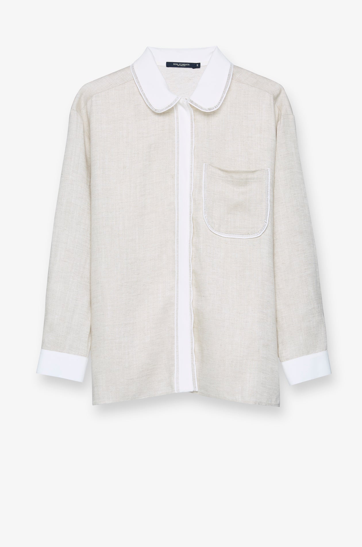 CONTRAST TRIM LINEN SHIRT