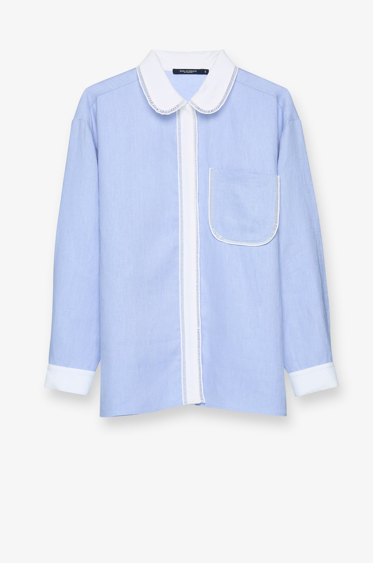 CONTRAST TRIM LINEN SHIRT