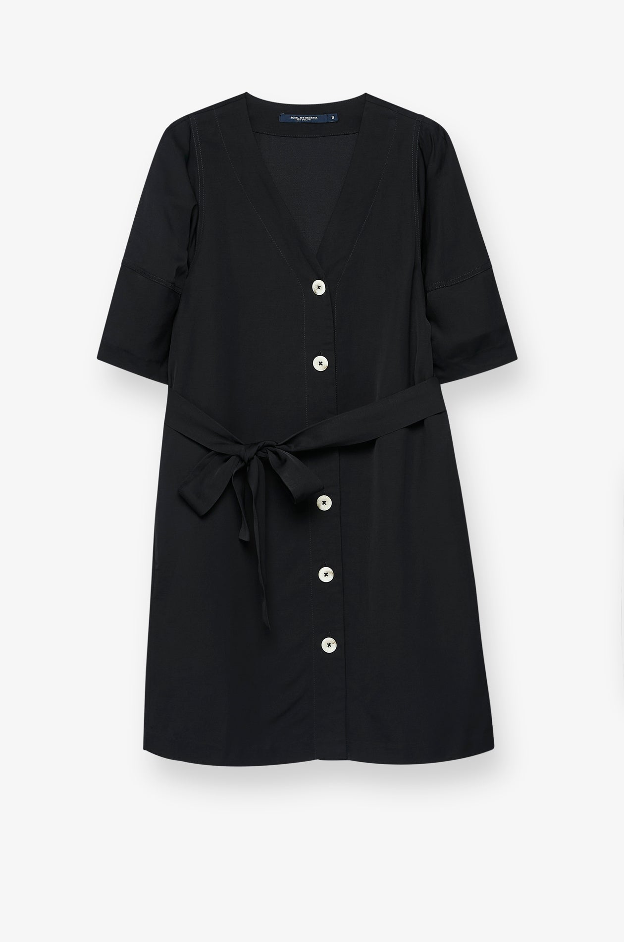 BELTED BUTTON-FRONT MINI DRESS