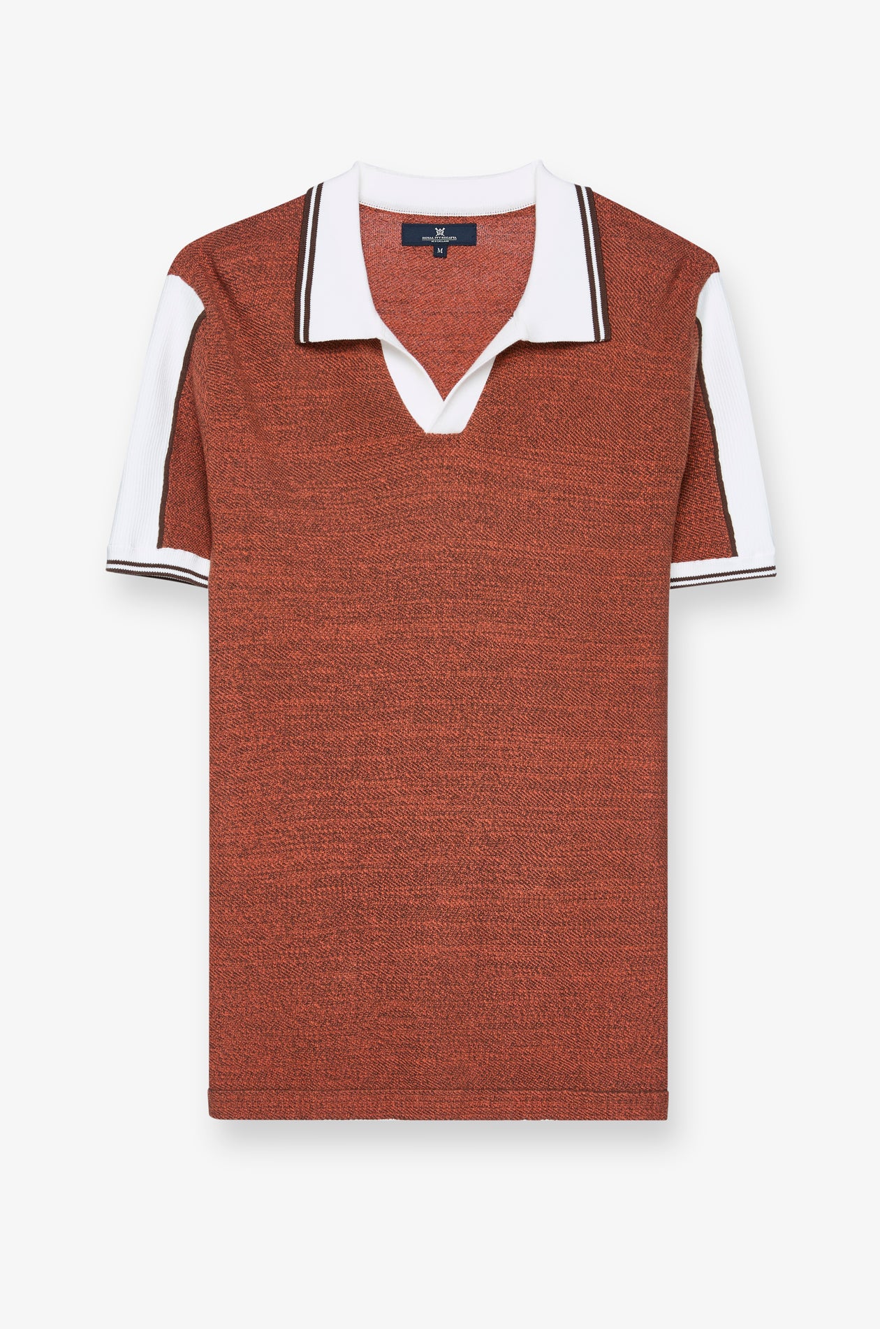 CONTRAST PANEL KNIT POLO T-SHIRT
