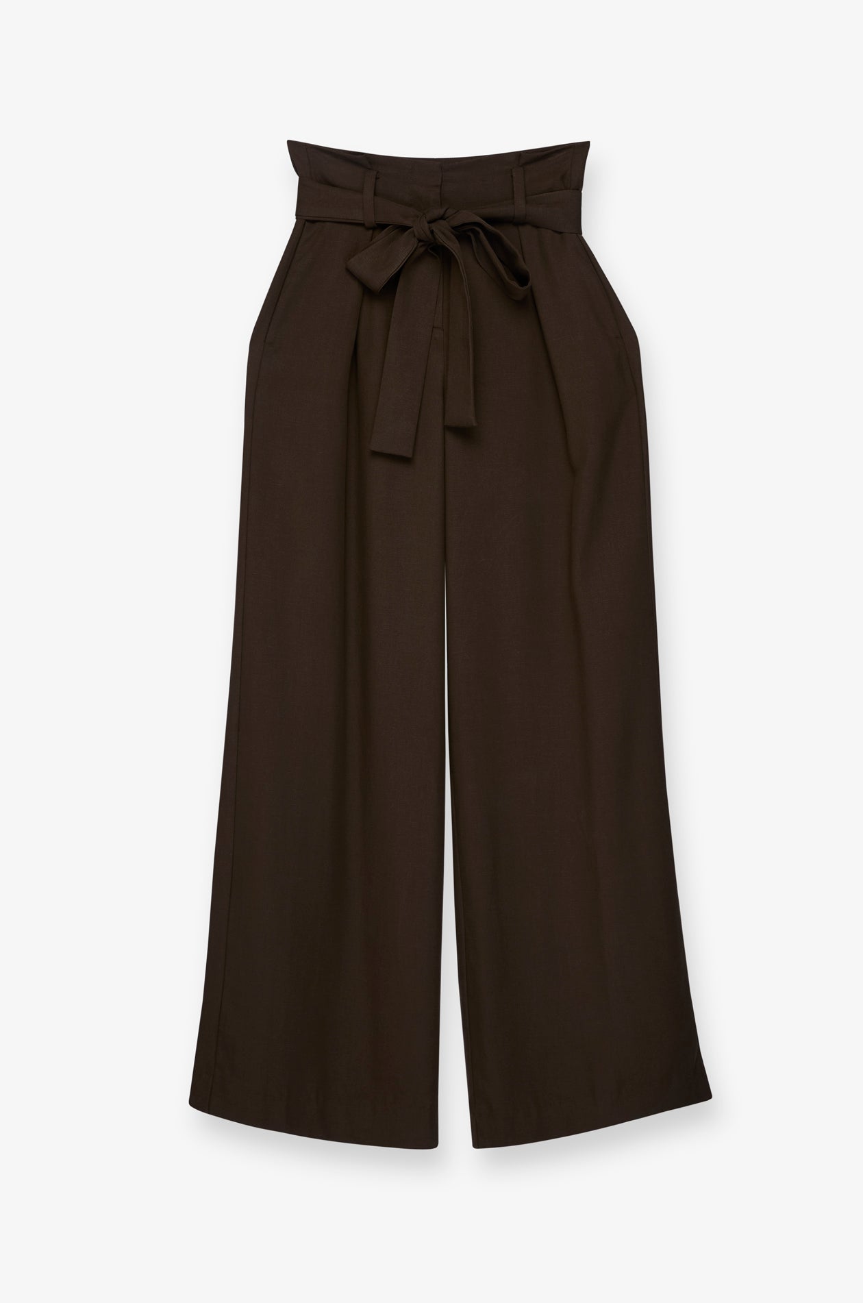 PAPERBAG WAIST WIDE-LEG TROUSERS