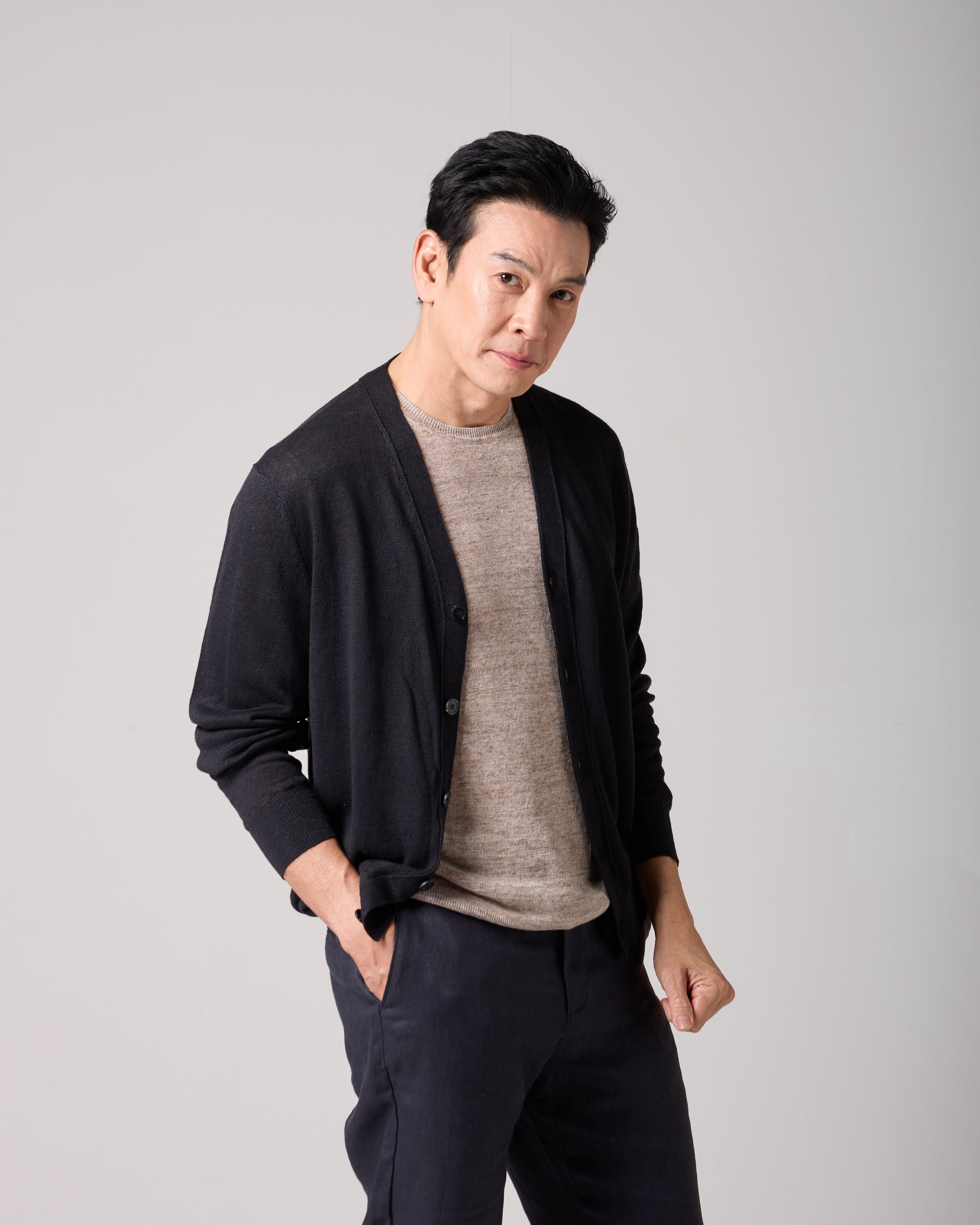 CARDIGAN LINEN KNITWEAR PULLOVER