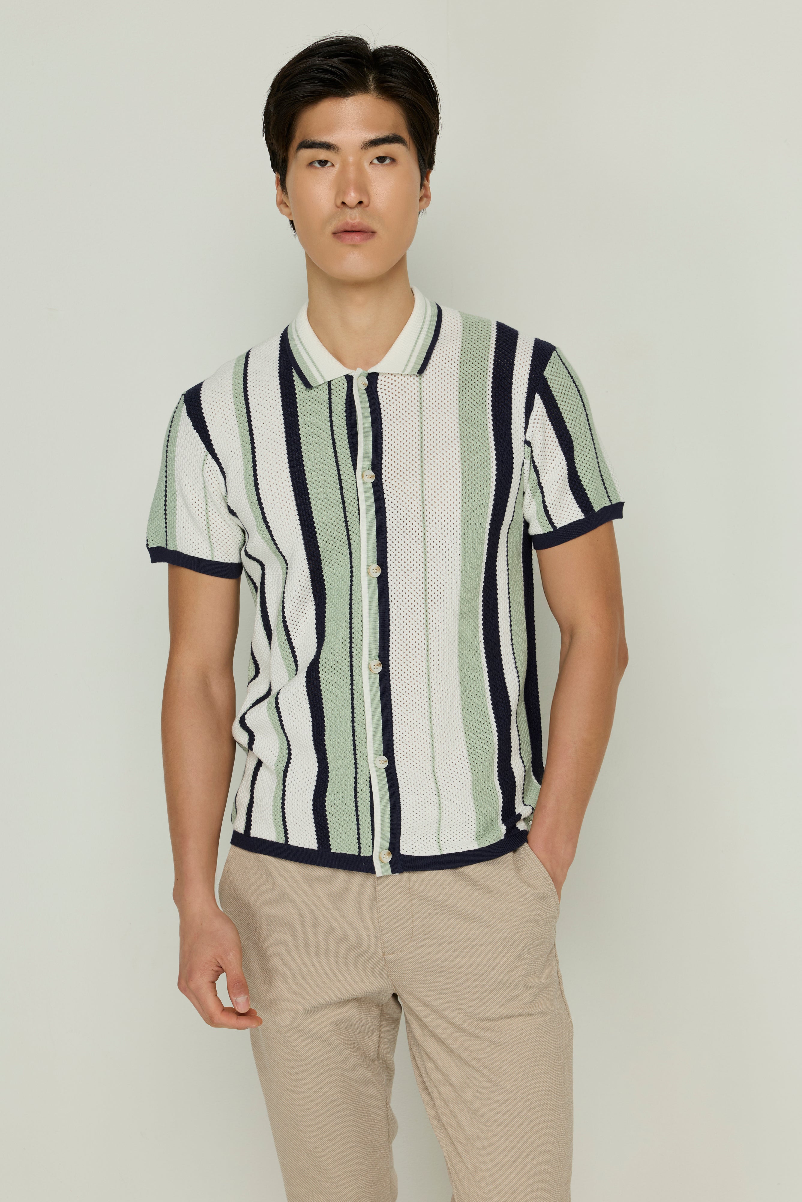 STRIPED SHORT SLEEVE POLO SHIRT