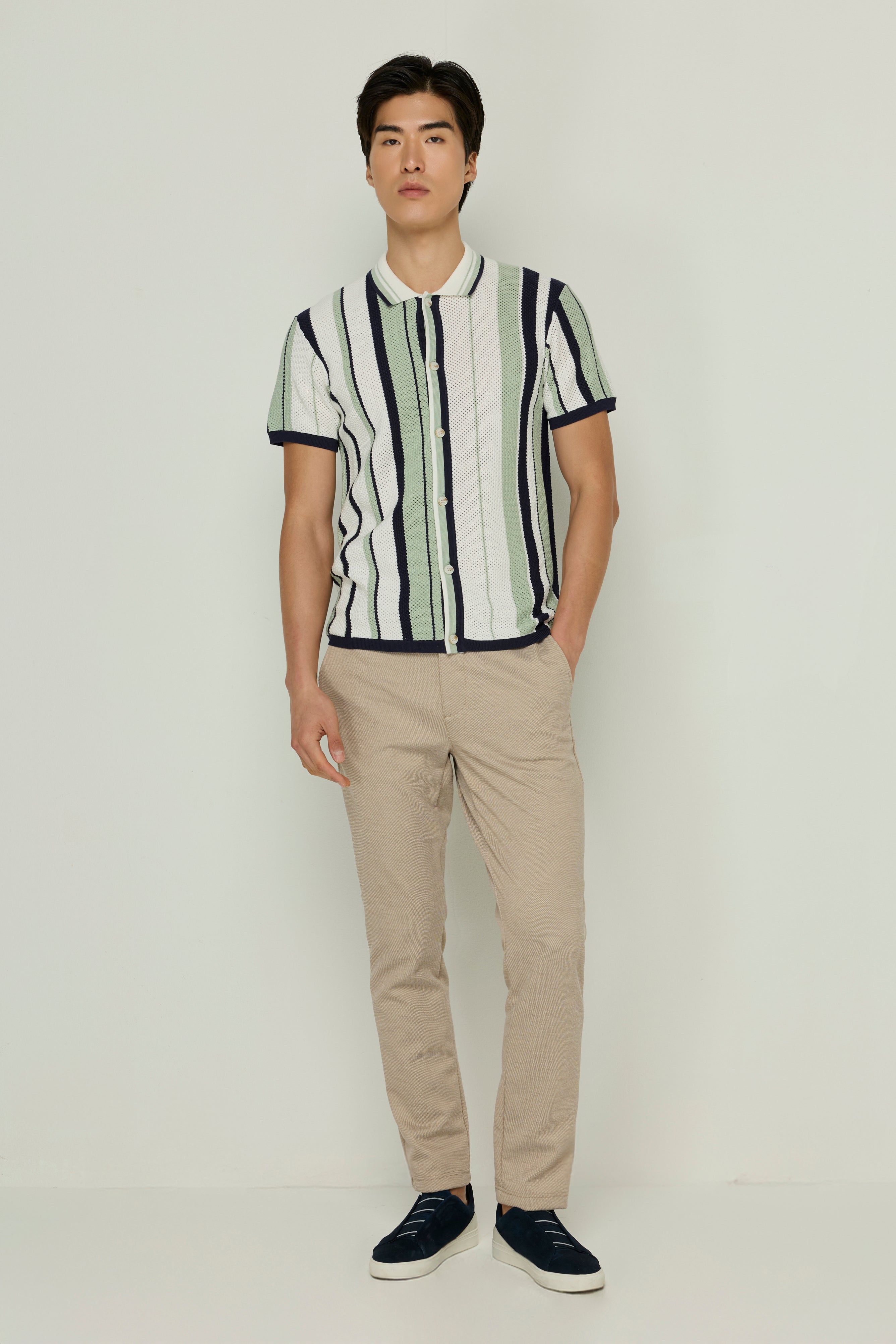 STRIPED SHORT SLEEVE POLO SHIRT