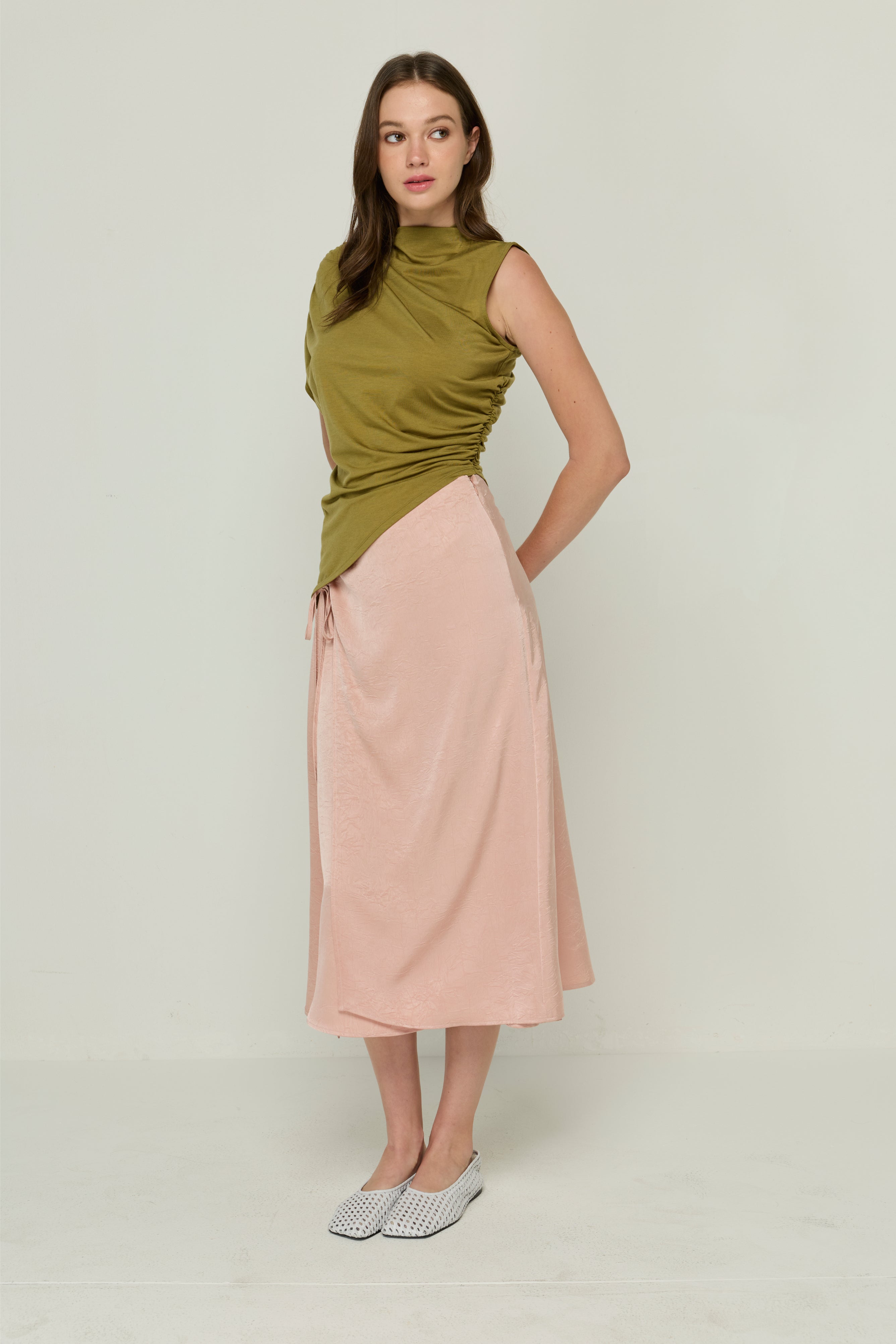 SIDE TIE LONG SKIRT