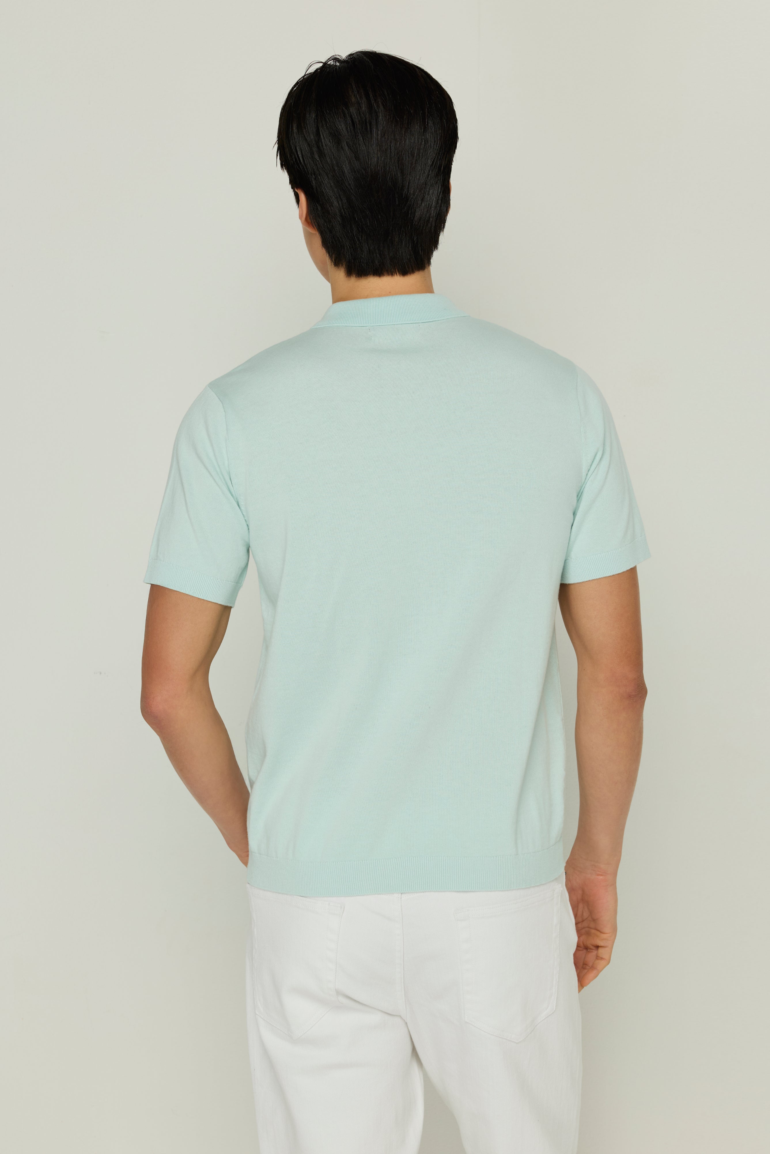 STRIPED KNIT POLO SHIRT