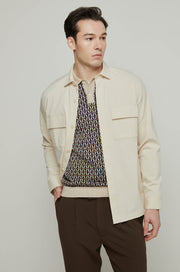 GEOMETRIC MONOGRAM KNITTED POLO