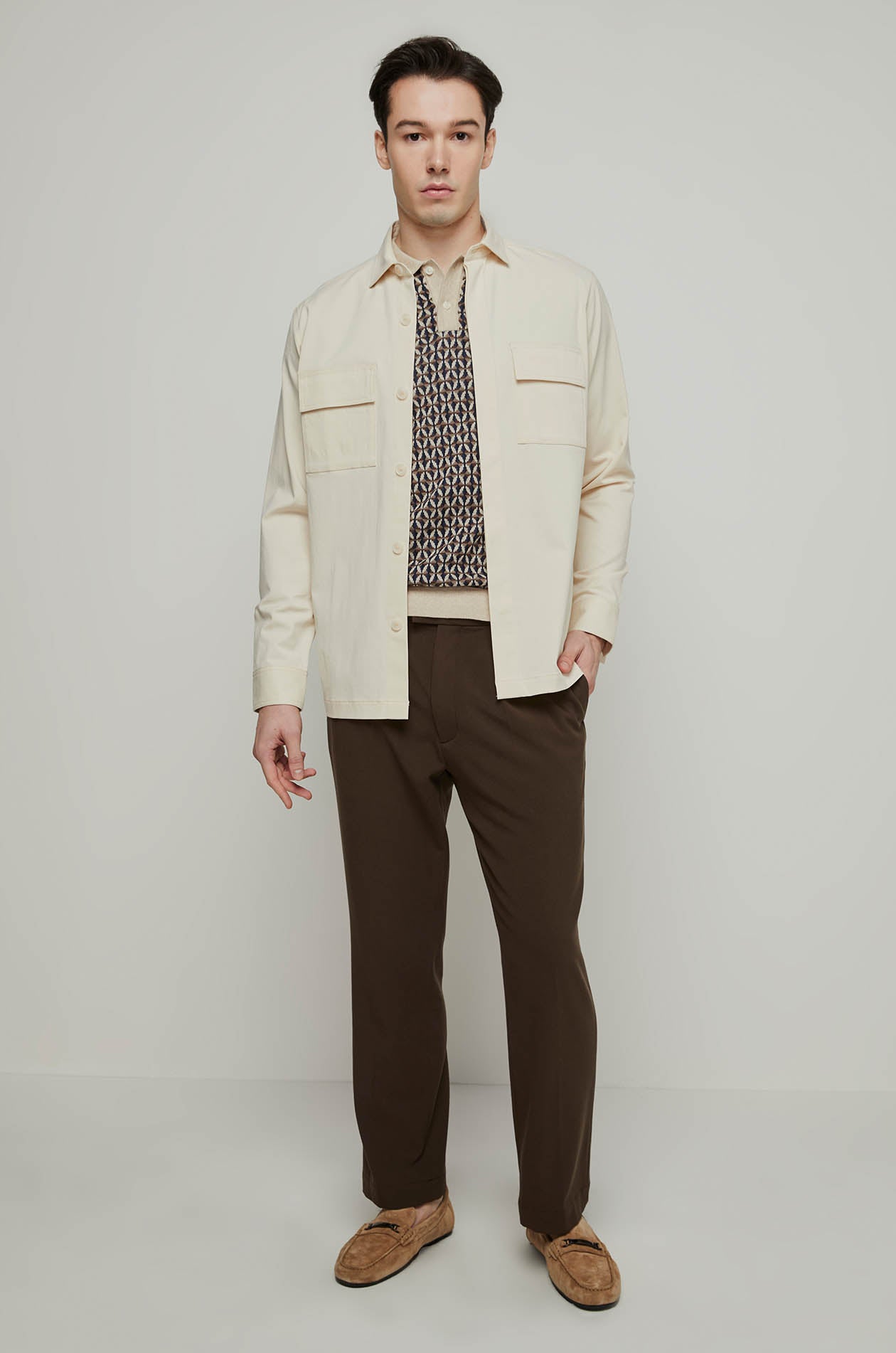 GEOMETRIC MONOGRAM KNITTED POLO