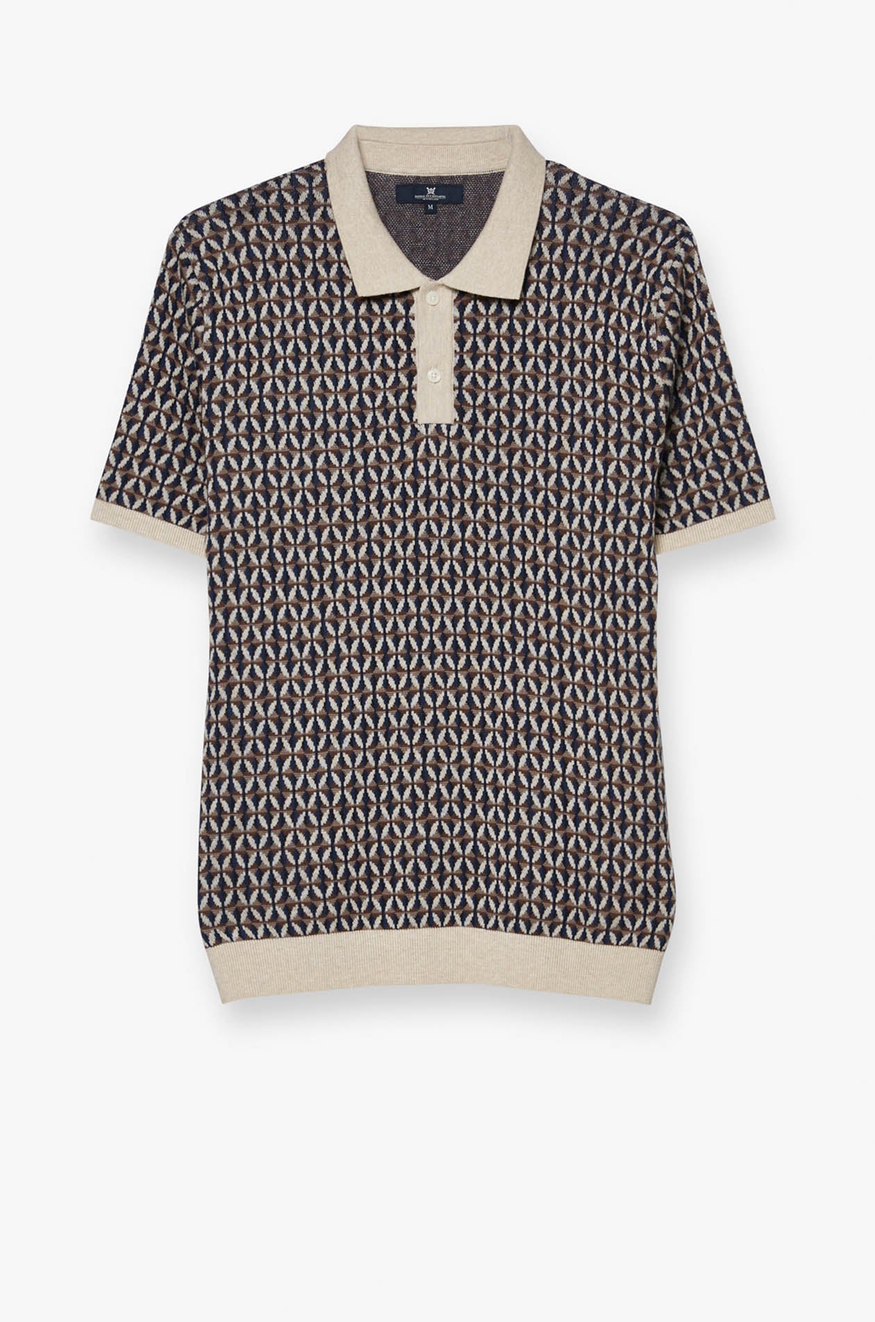 GEOMETRIC MONOGRAM KNITTED POLO