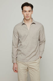 LONG SLEEVE BUTTONLESS POLO SHIRT
