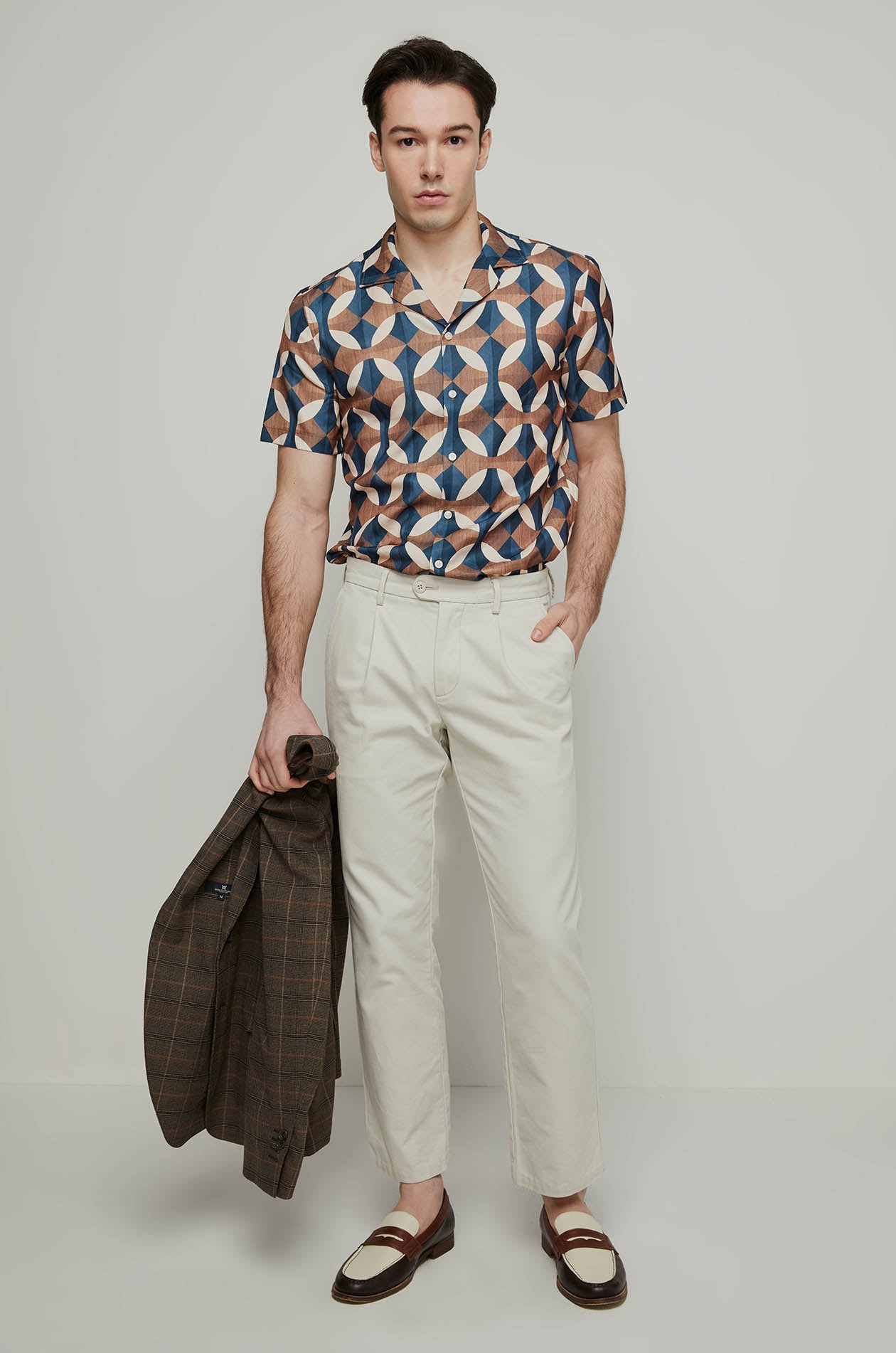 GEOMETRIC MONOGRAM CAMP SHIRT