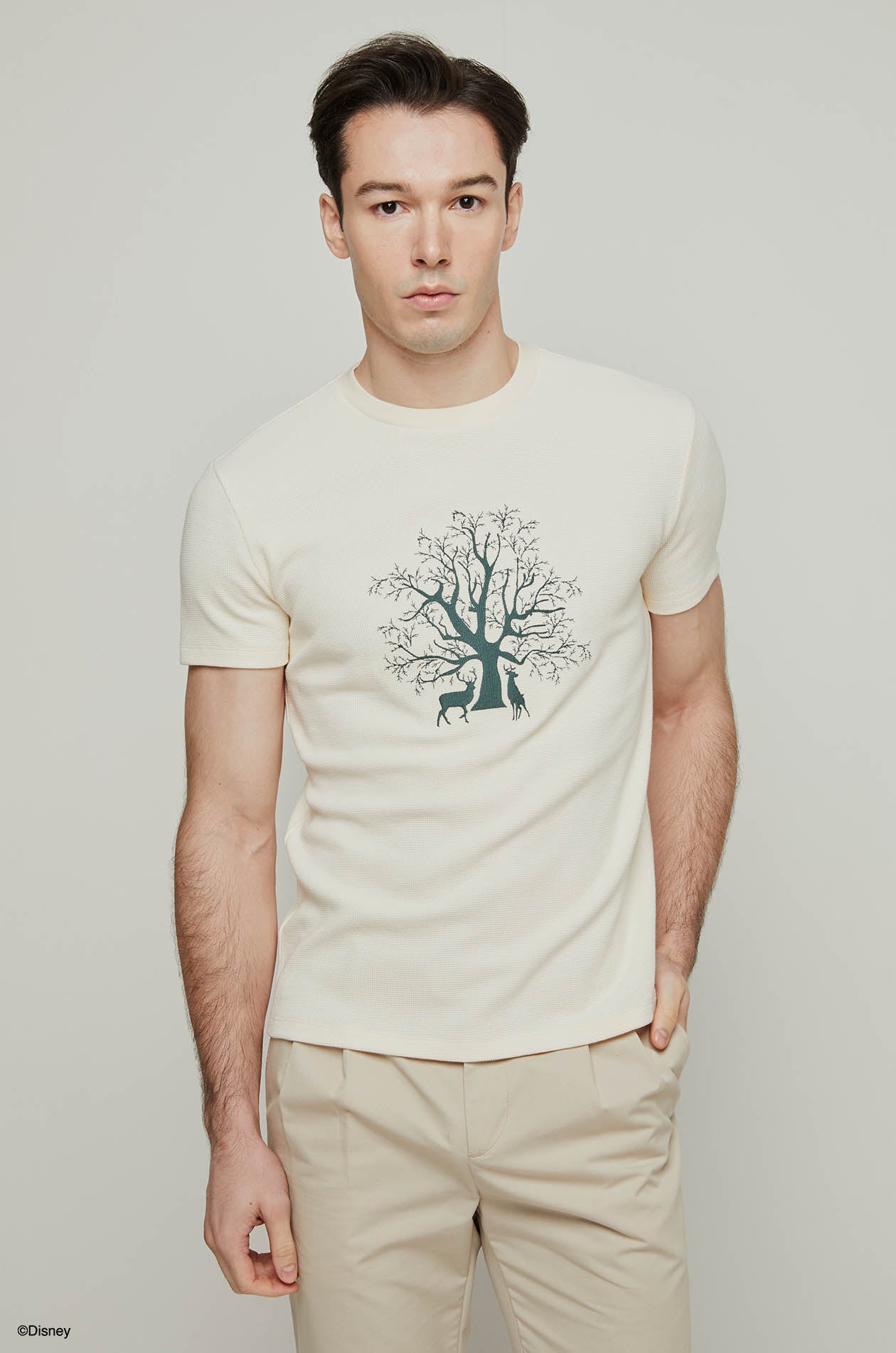 BAMBI WITH BIG TREE WAFFLE TEXTURED TEE