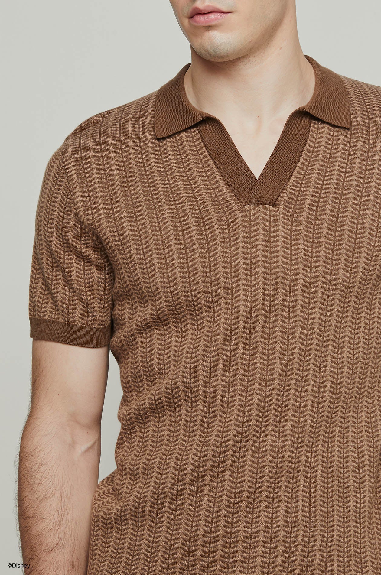 HERRINGBONE LEAF KNITTED POLO