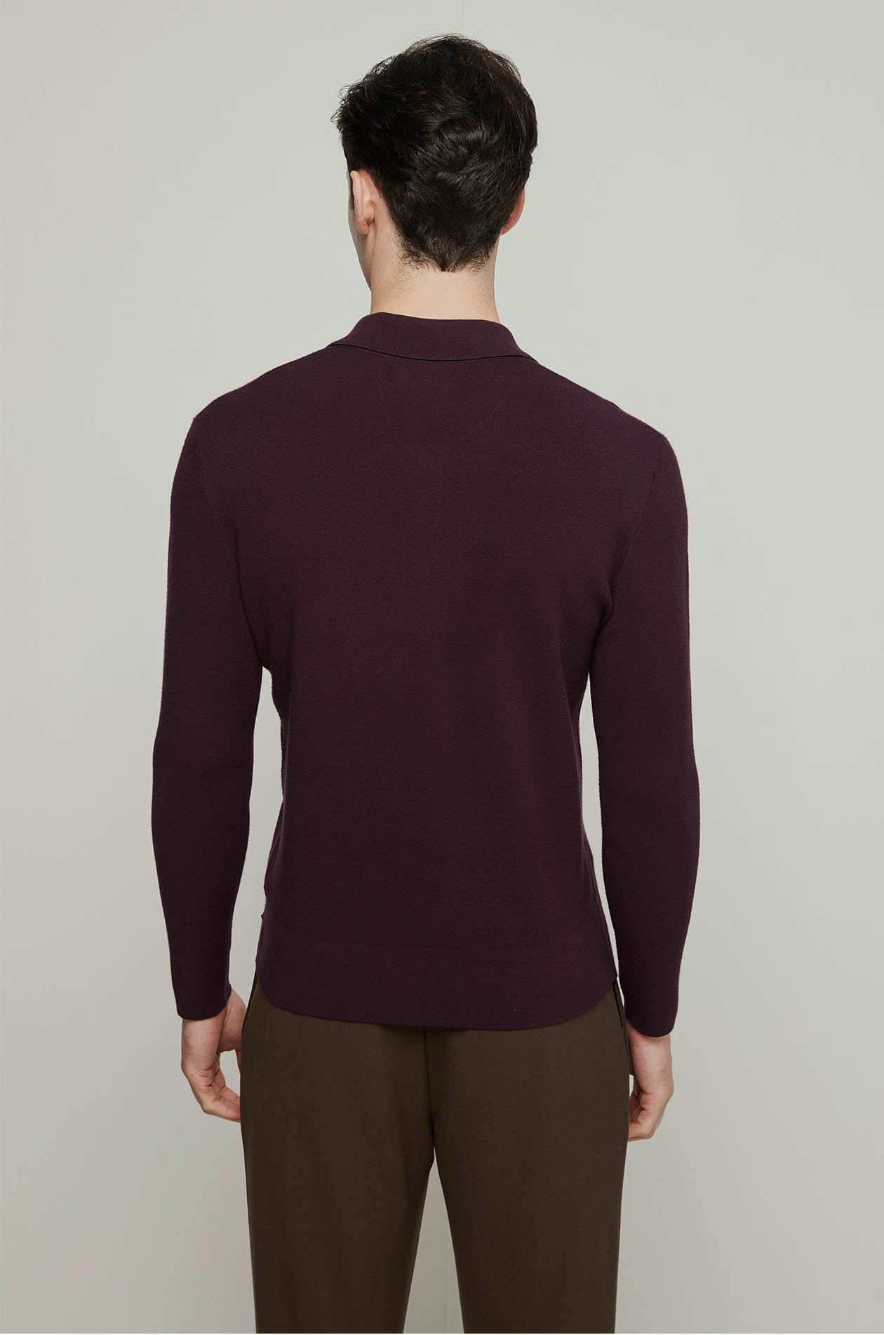 LONG SLEEVE SWEAT POLO SHIRT