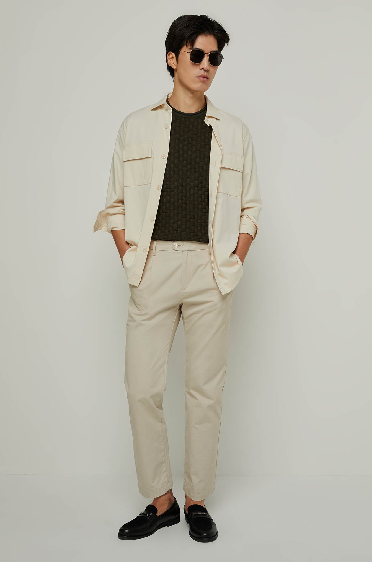 BASKETWAVE JACQUARD KNITTED TEE Dark Green / XXL