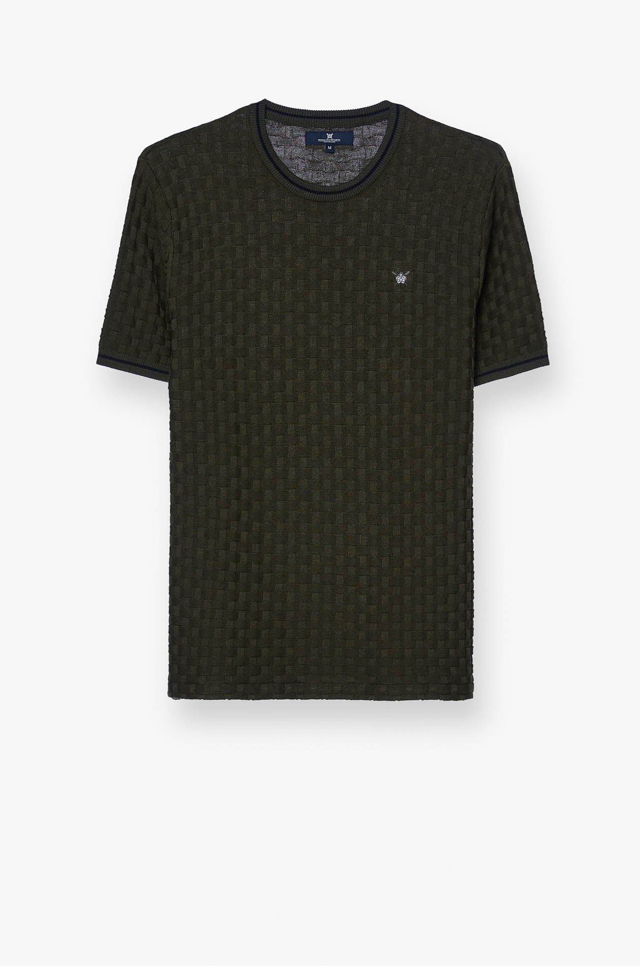 BASKETWAVE JACQUARD KNITTED TEE Dark Green / XXL