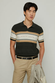 CABLE BORDER WITH LOGO POLO SHIRT Dark Green / XXL