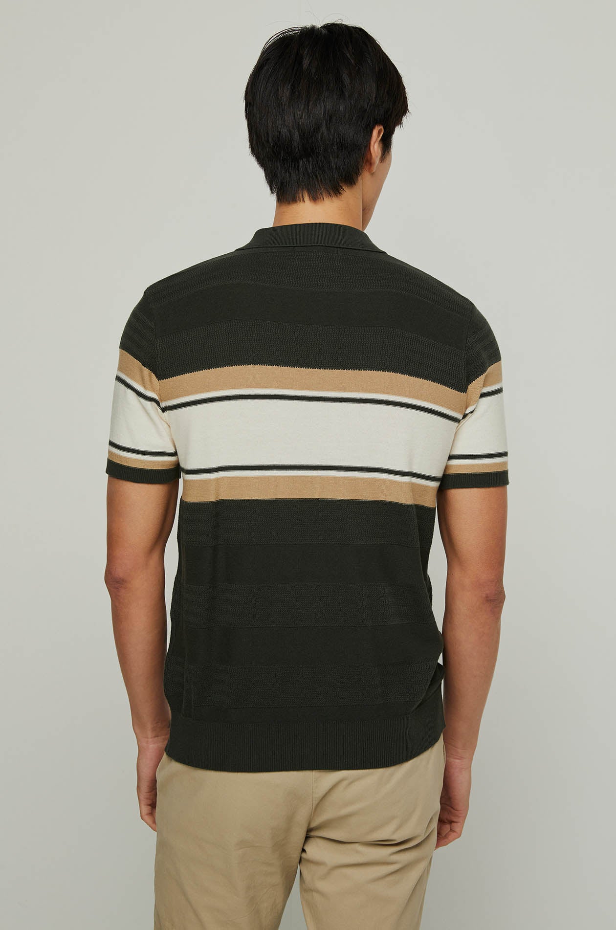 CABLE BORDER WITH LOGO POLO SHIRT Dark Green / XXL