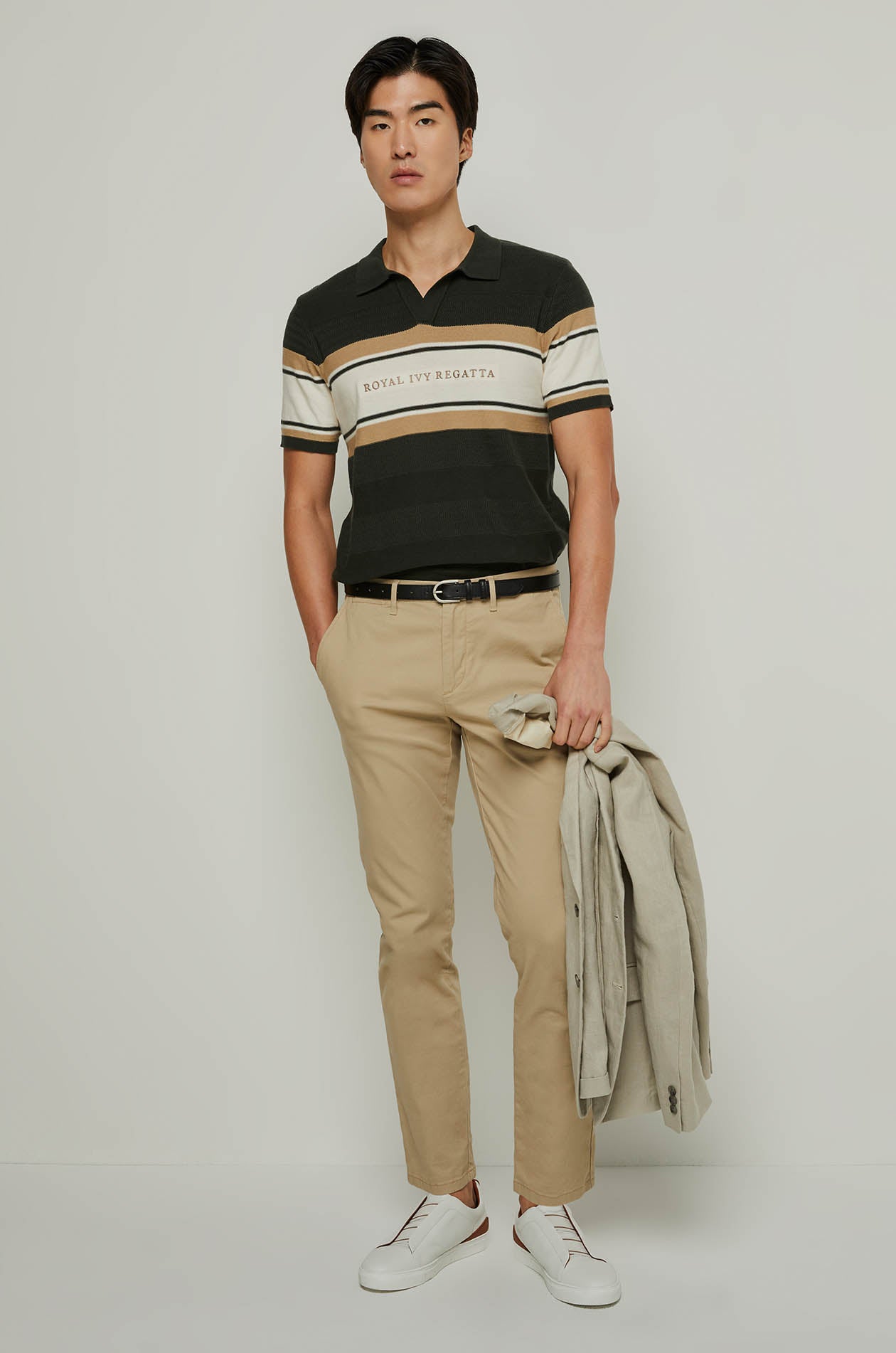 CABLE BORDER WITH LOGO POLO SHIRT Dark Green / XXL