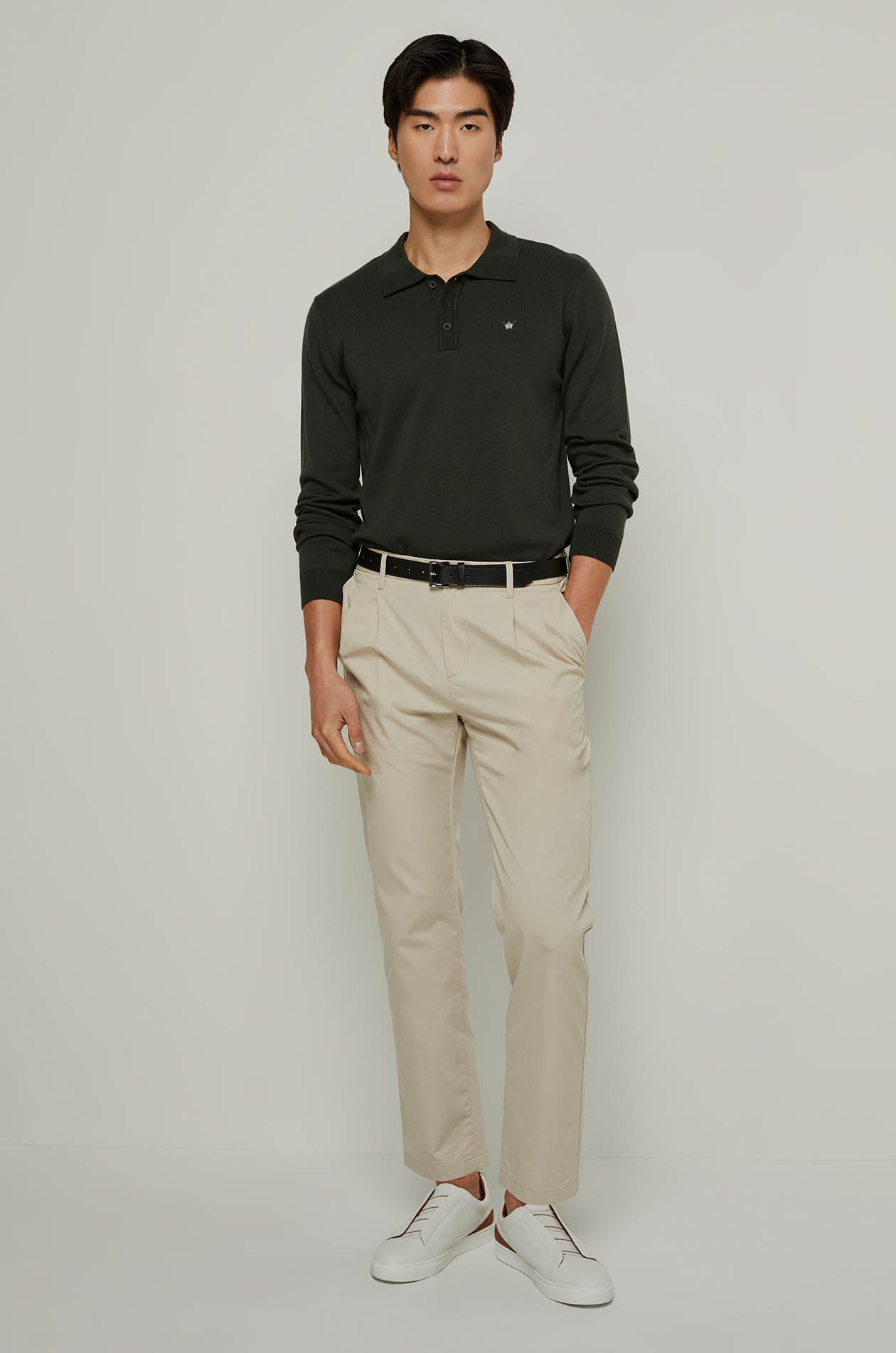 DARK GREEN POLO SWEATSHIRT Dark Green / XXL