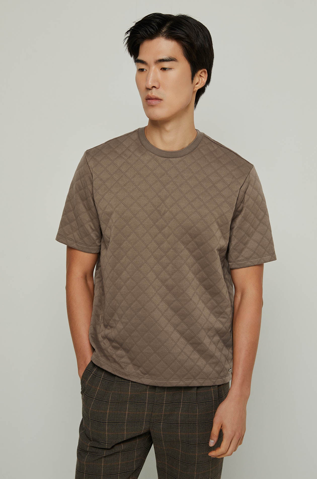 ARGYLE QUILTED TEE