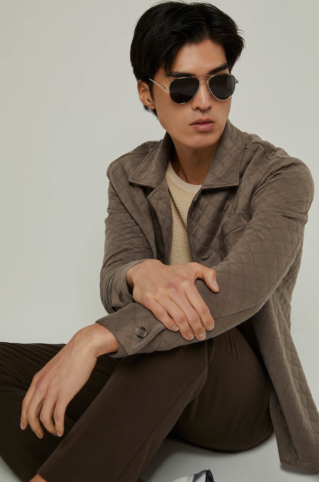 ARGYLE QUILTED OVERSHIRT